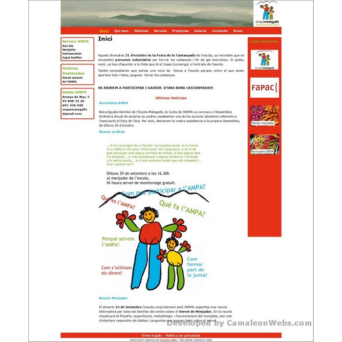 Pàgina inici: ampamatagalls-com - projecte web de Camaleon Webs Pàgina inici: ampamatagalls-com - projecte web de Camaleon Webs