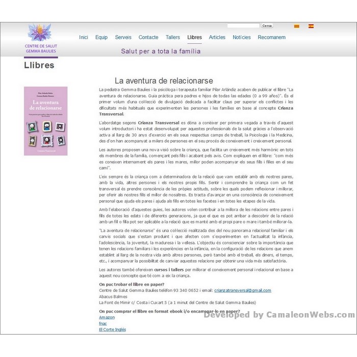 Pàgina llibres: centredesalutgemmabaulies-com - projecte web de Camaleon Webs