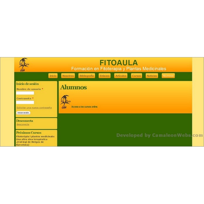 Pàgina alumnos: fitoaula-com - projecte web de Camaleon Webs