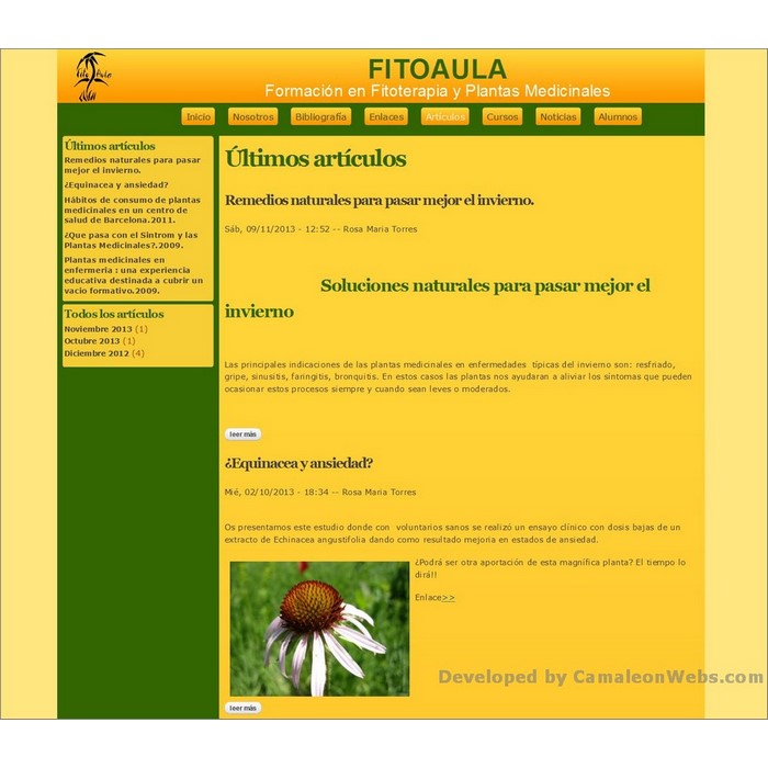 Pàgina articulos: fitoaula-com - projecte web de Camaleon Webs