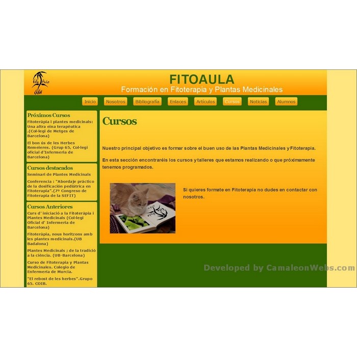Pàgina cursos: fitoaula-com - projecte web de Camaleon Webs