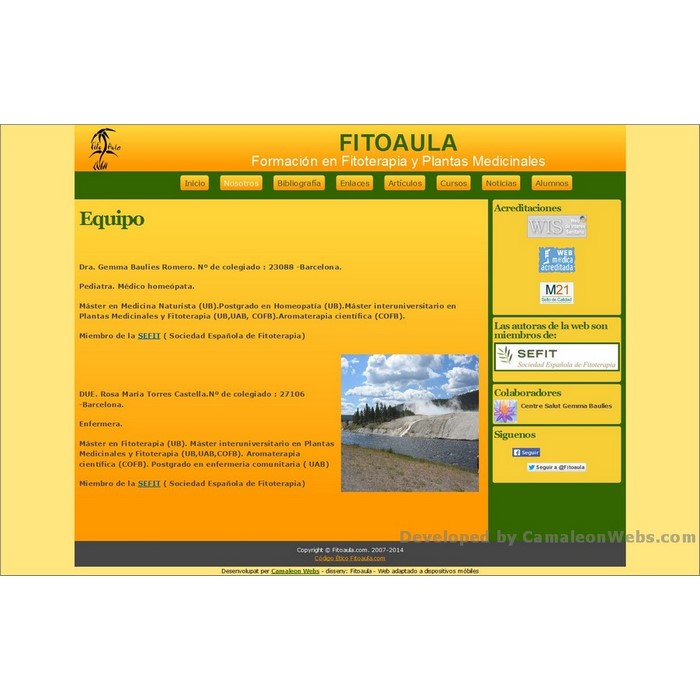 Pàgina equipo: fitoaula-com - projecte web de Camaleon Webs