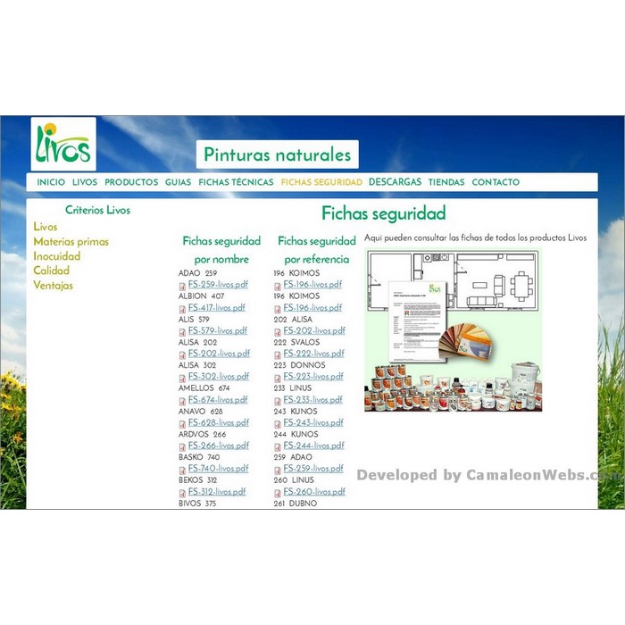 Pàgina fichas-tecnicas: livos-es - projecte web de Camaleon Webs