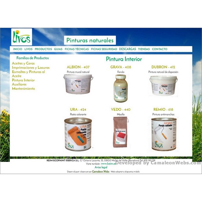 Pàgina productos_pintura-interior: livos-es - projecte web de Camaleon Webs