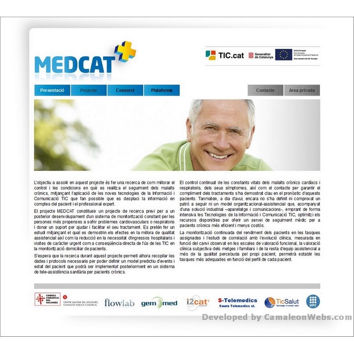 Pàgina inici: medcat - projecte web de Camaleon Webs
