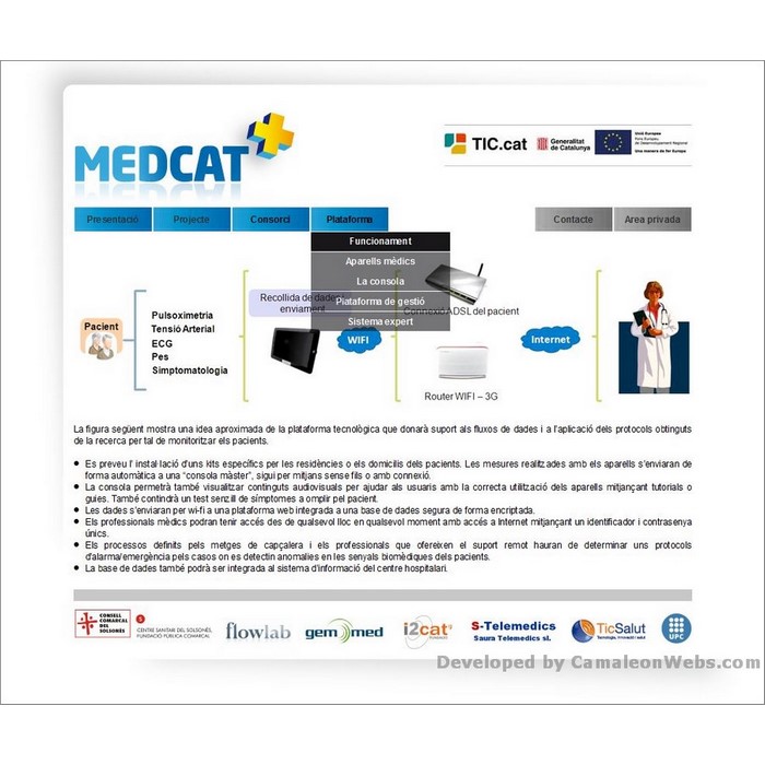 Pàgina plataforma: medcat - projecte web de Camaleon Webs