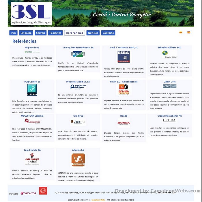 Pàgina referencies: tressl-es - projecte web de Camaleon Webs