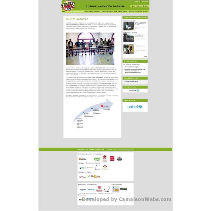 Pàgina que-es-youthme: youthme-eu - projecte web de Camaleon Webs